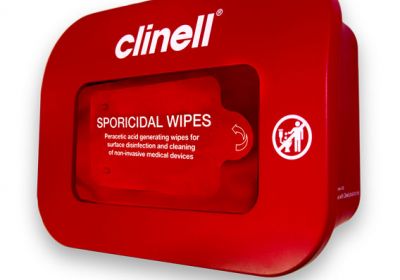 Colour-coded dispenser for Clinell wipe products